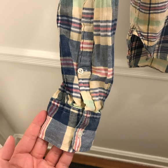 Polo Ralph Lauren Madras Plaid Shirt XS Patchwork star boyfriend fit relaxed - Picture 7 of 16